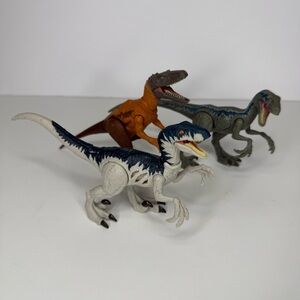 Jurassic World Velociraptors Herrerasaurus Dinosaur Toy Lot Figures Mattel Dinos